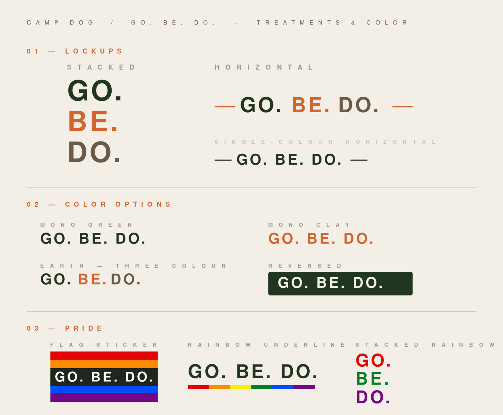 Go Be Do logo treatments and color options