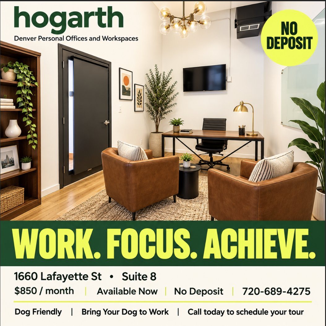 Hogarth social ad — Work. Focus. Achieve.